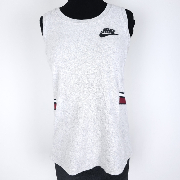 Nike Terry Cloth Tank embroidered Logo collegiate stripe Small - Picture 1 of 10